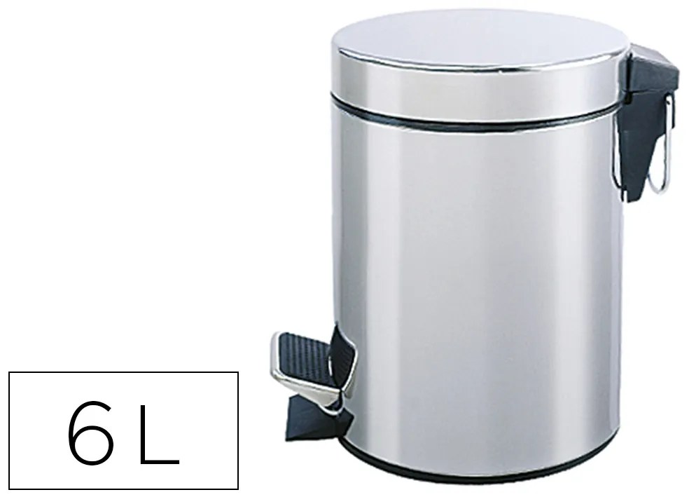 Cesto de Papeis Q-Connect com Pedal Cromado 21 X 32 cm Capacidade 6 Litros