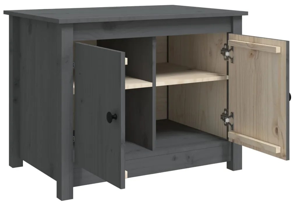 Mesa de centro 71x49x55 cm pinho maciço cinza