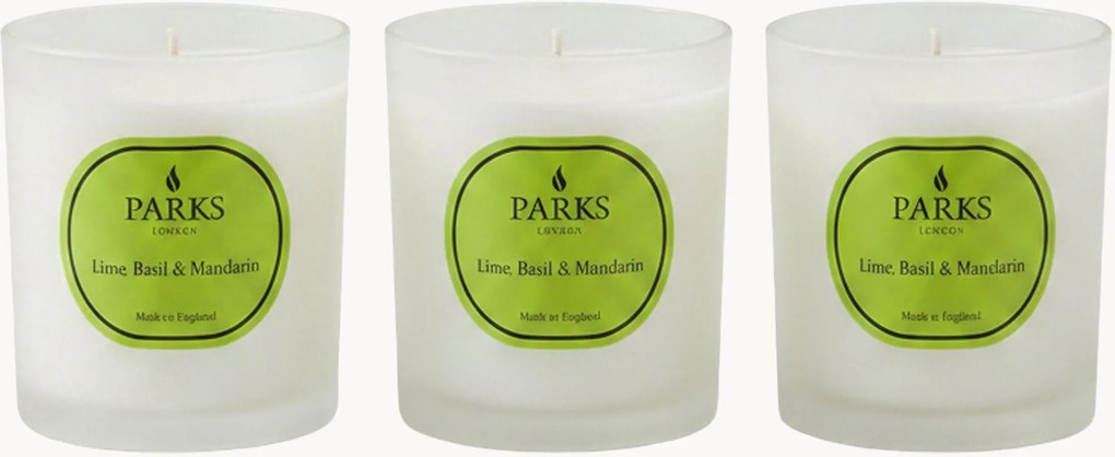 Velas perfumadas artesanais Vintage Aromatherapy (lima, manjericão, tangerina), conjunto de 3