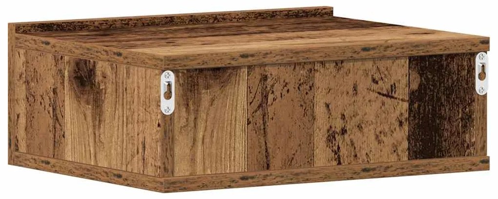 Mesa cabeceira suspensa 2 pcs madeira velha 40x32x15 cm