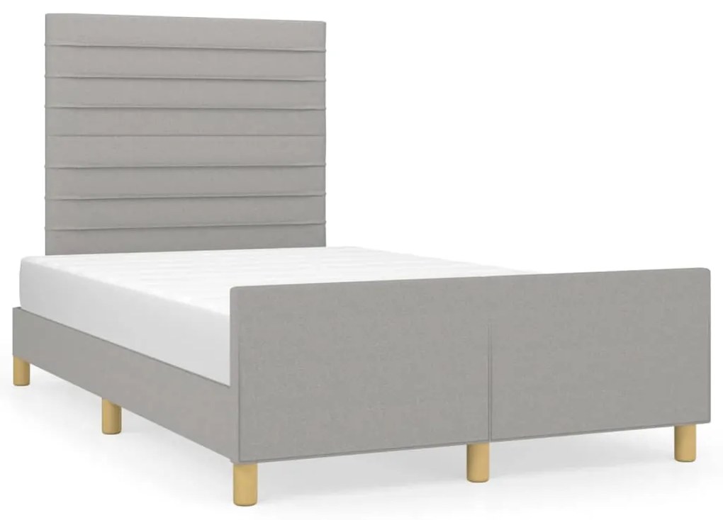 vidaXL Estrutura de cama sem colchão cinza claro tecido