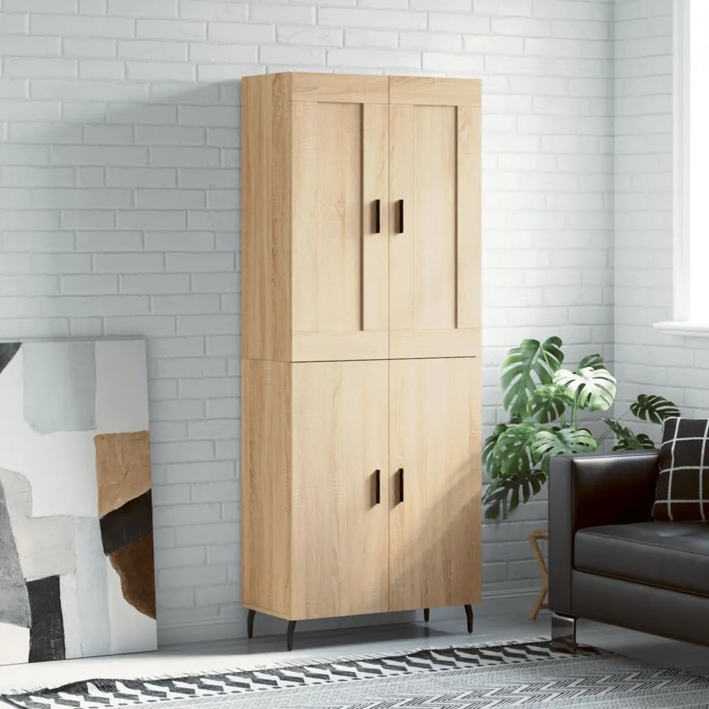 vidaXL Armário alto 69,5x34x180 cm derivados de madeira cor sonoma
