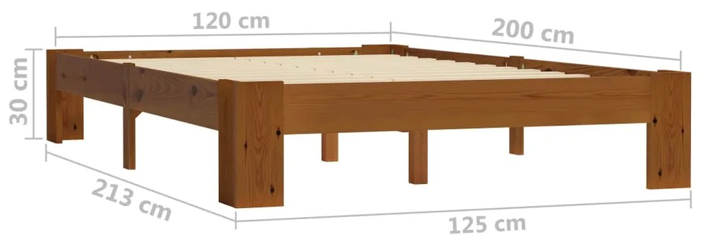 Estrutura de cama 120x200 cm pinho maciço castanho-claro