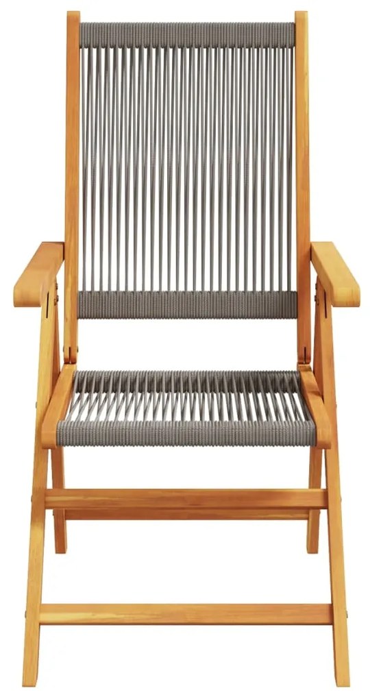 Cadeiras de jardim reclináveis 6 pcs acácia maciça cinzento
