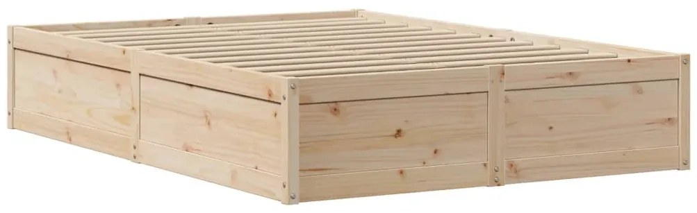 Estrutura de cama com cabeceira 140x200 cm pinho maciço