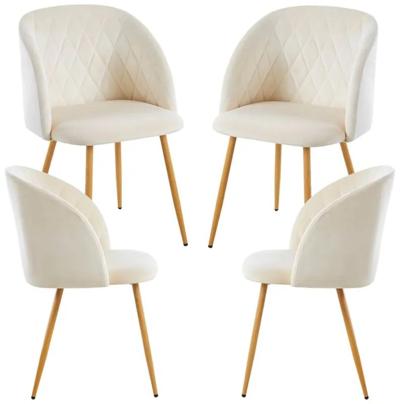 Pack 4 Cadeiras Velt Veludo - Beige