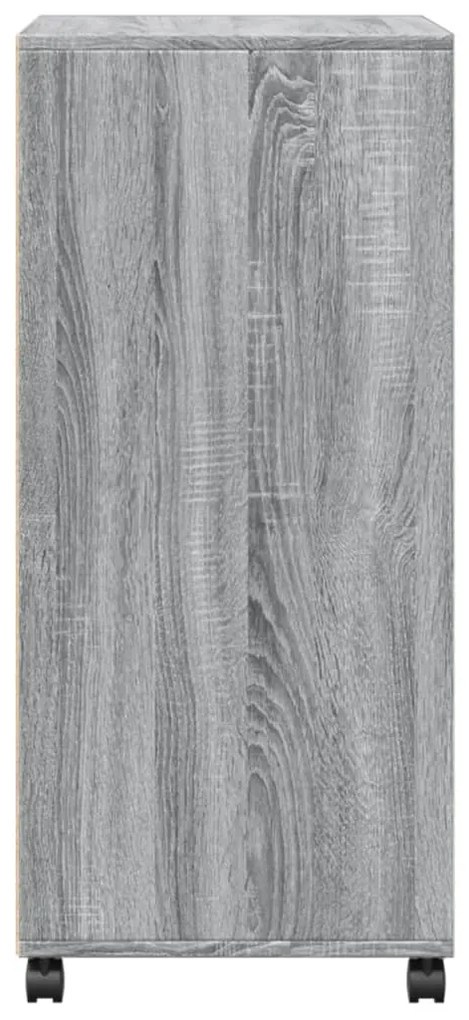 Móvel c/ rodas 55x40x91 cm derivados de madeira cinzento sonoma