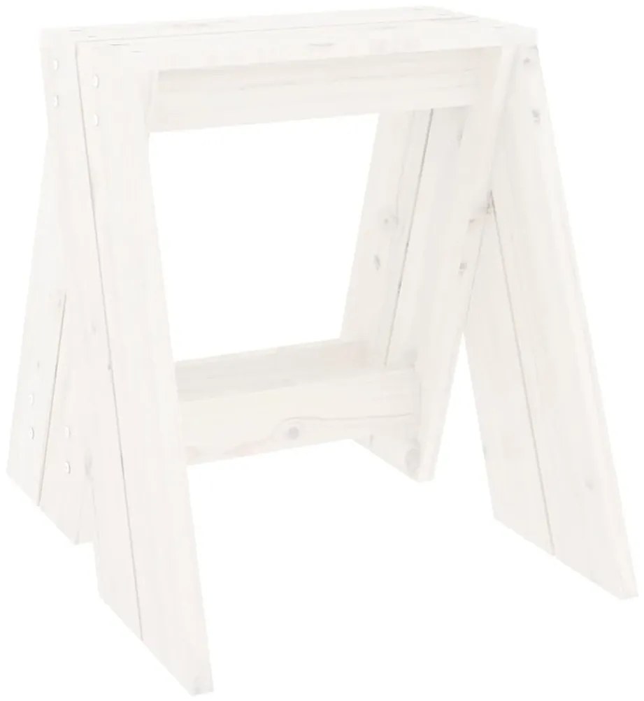 Bancos 2 pcs 40x40x45 cm pinho maciço branco