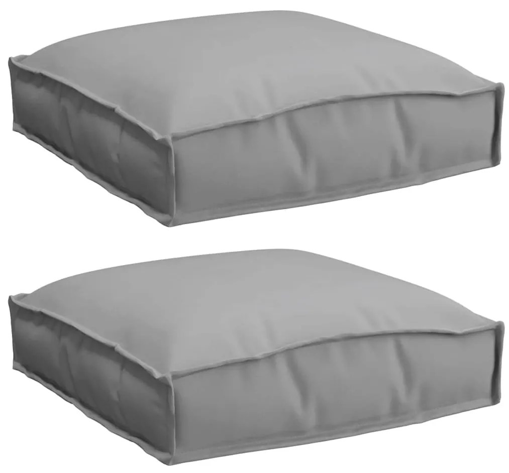 Almofadas de Palete para Assento 2 pcs Cinza 40x40x8 cm Tecido Oxford