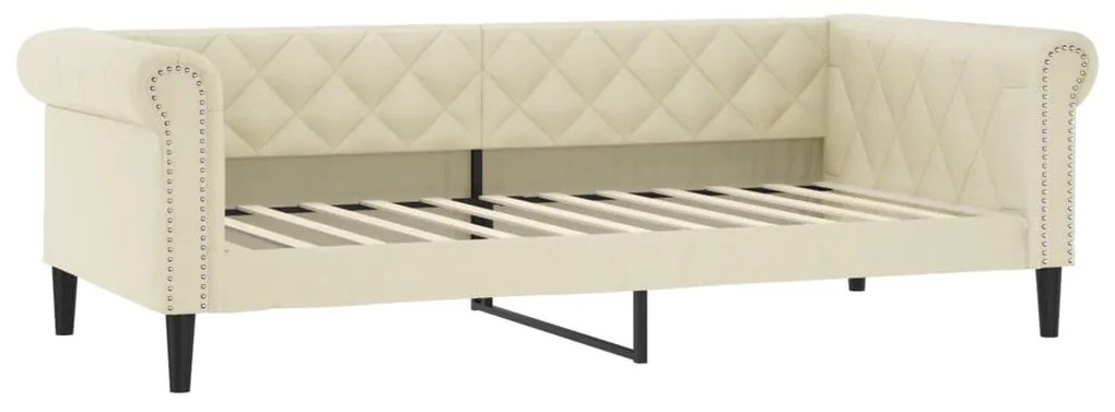 Sofá-cama c/ gavetão e gavetas 90x200 cm couro artif. cor creme