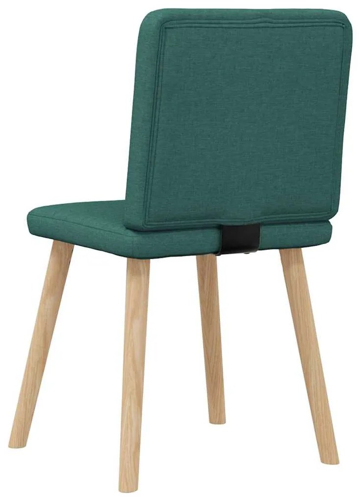 Cadeiras de jantar 6 pcs tecido verde-escuro