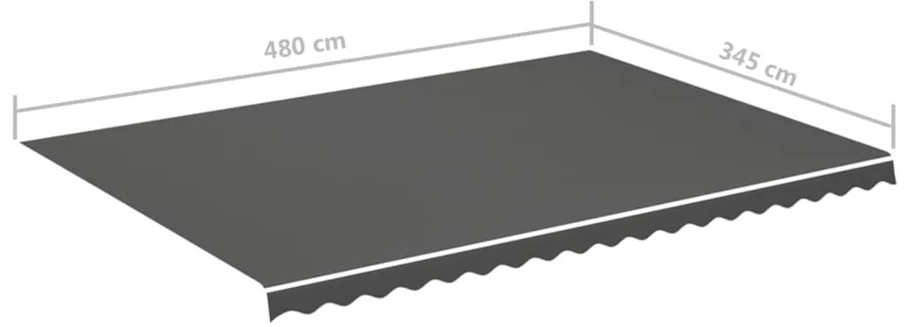 Tecido de substituição para toldo 5x3,5 m antracite