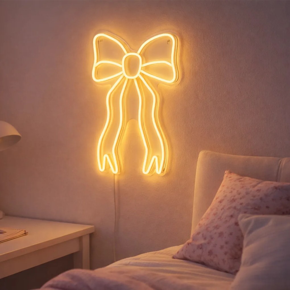Candeeiro de parede néon branco quente Incl. LED - Bow
