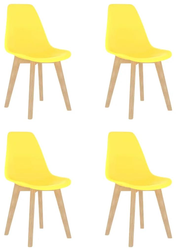 289117 vidaXL Cadeiras de jantar 4 pcs plástico amarelo
