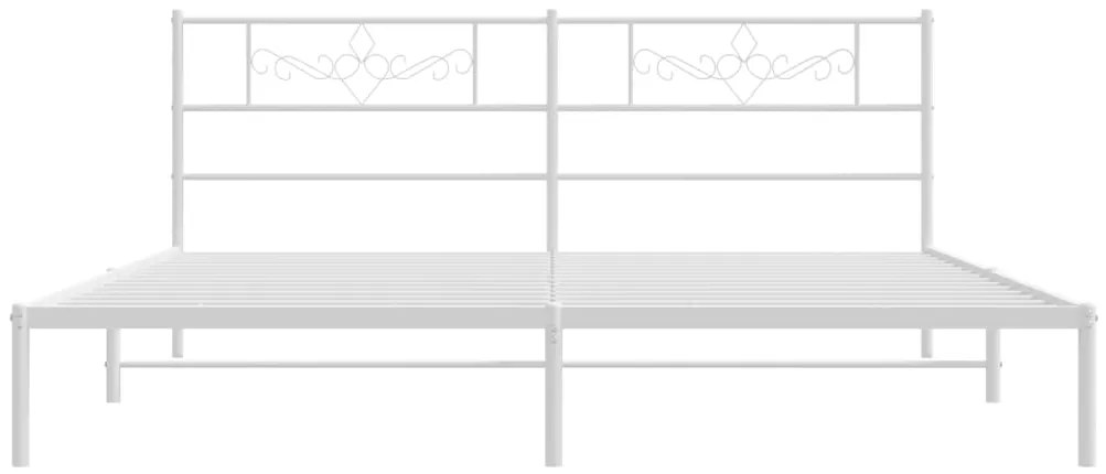 Estrutura de cama com cabeceira 180x200 cm metal branco