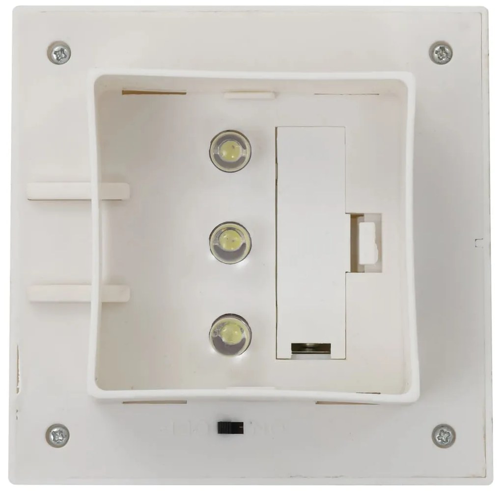 Candeeiro de exterior solar LED 6 pcs branco quadrado 12 cm