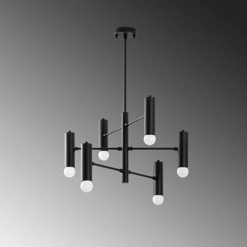 Lustre Gharib – Preto e Branco – 55 x 55 x 73 cm