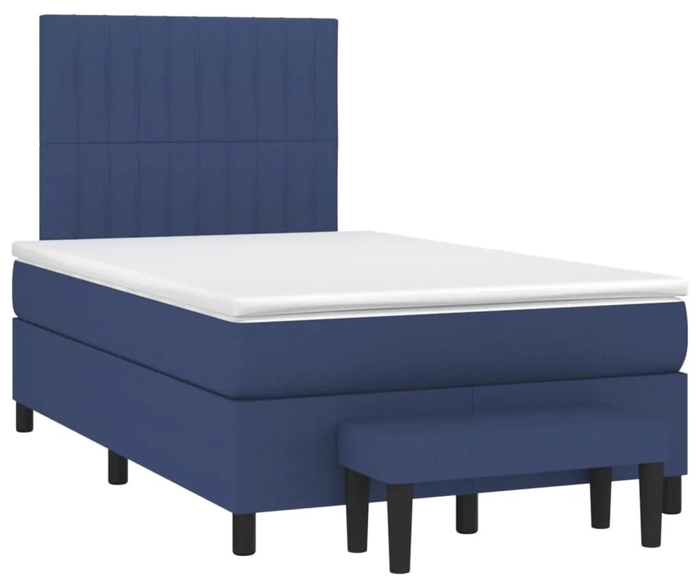 Cama com molas/colchão 120x200 cm tecido azul