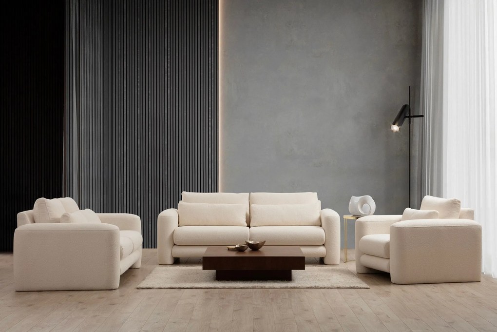 Sofá de 2 Lugares Lily – Creme – 180 cm x 97 cm x 73 cm
