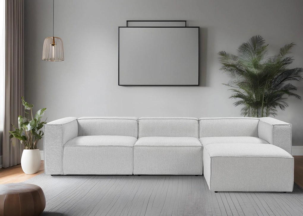 Sofá de Canto Fora – Cinzento – 297x66x190 cm