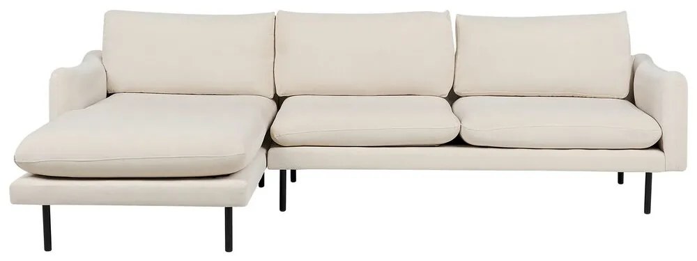 Sofá de canto 4 lugares em tecido creme claro à direita VINTERBRO Beliani