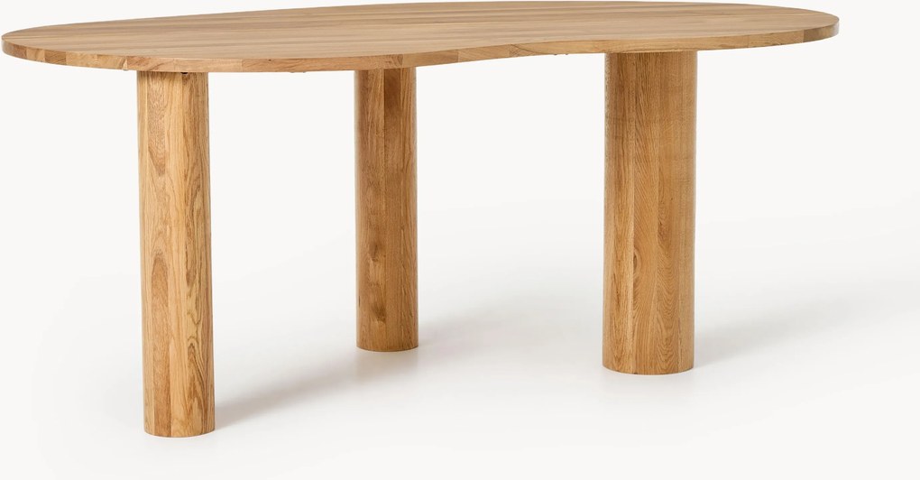 Mesa de jantar em madeira de carvalho com forma orgânica Naruto, vários tamanhos