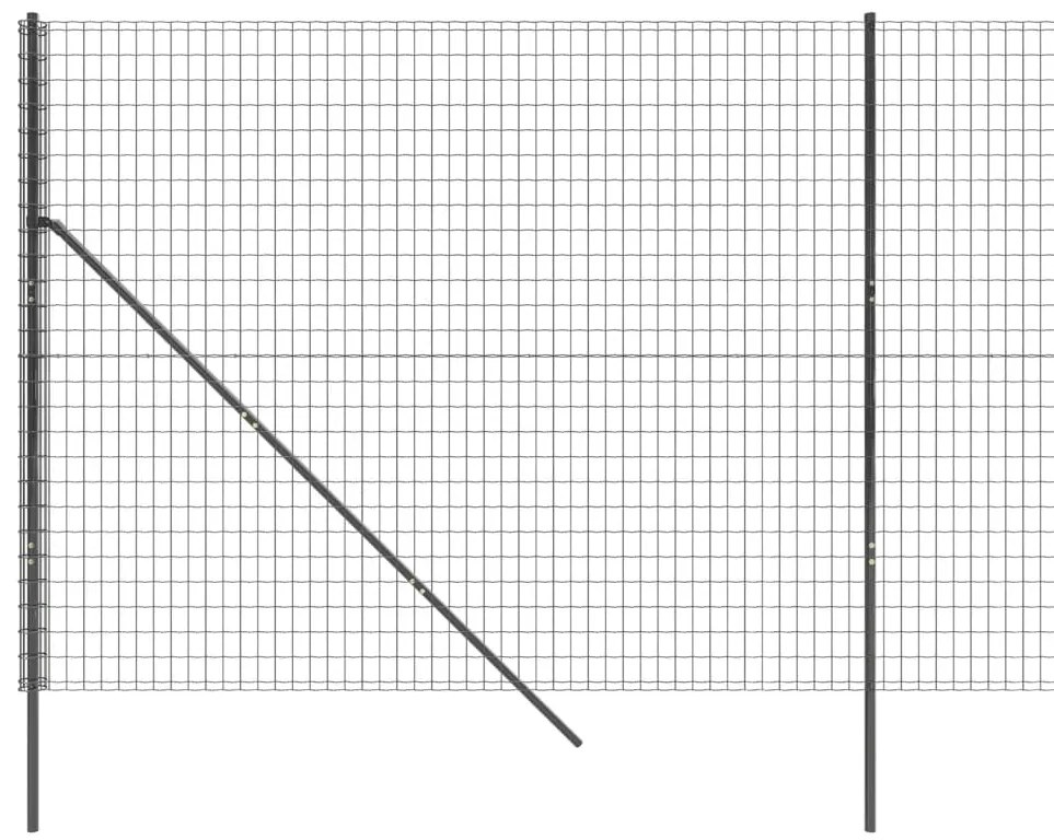 Cerca de malha de arame 1,4x25 m aço galvanizado antracite
