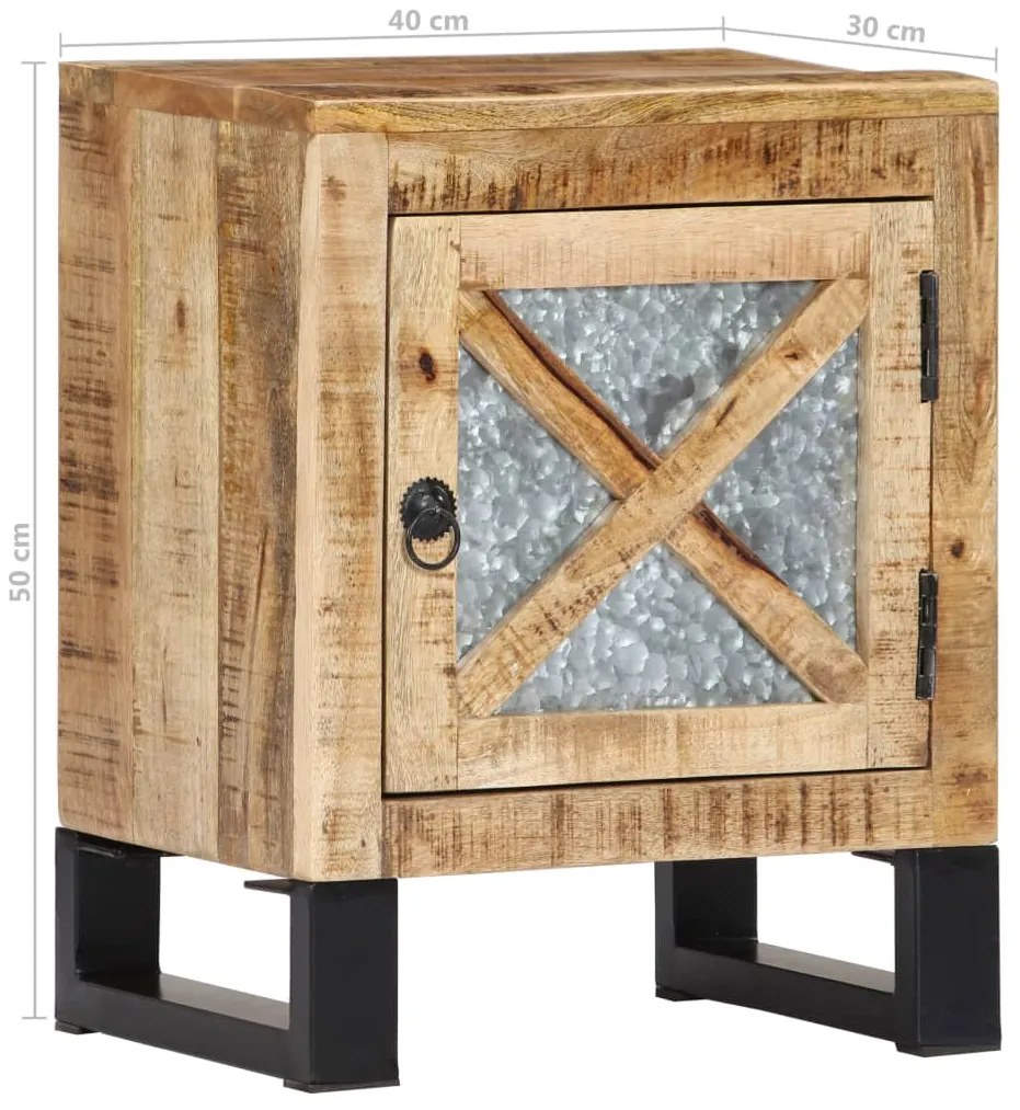 Mesa de cabeceira 40x30x50 cm madeira de mangueira maciça