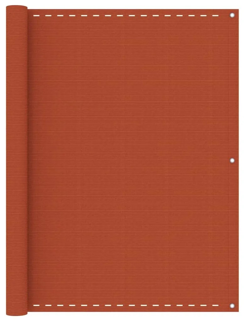 vidaXL Tela de varanda 120x400 cm PEAD laranja