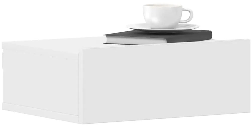Mesa de cabeceira suspensa 40x30x15 cm derivados madeira branco