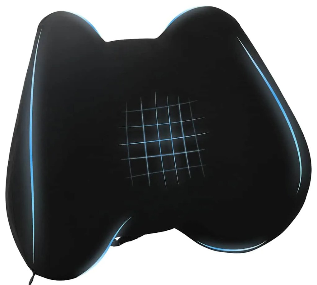 vidaXL Travesseiro para Costas Preto 40 x 32 x 13 cm Poliéster