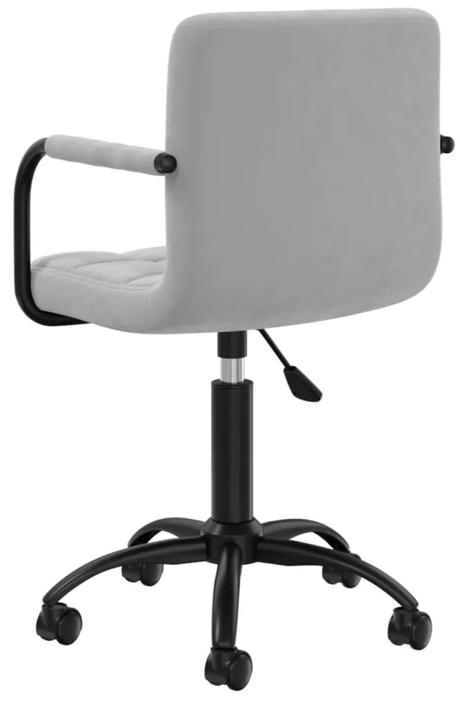 Cadeiras de jantar giratórias 2 pcs veludo cinzento-claro