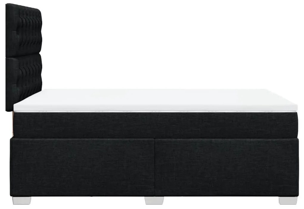 Cama boxspring com colchão 120x190 cm tecido preto