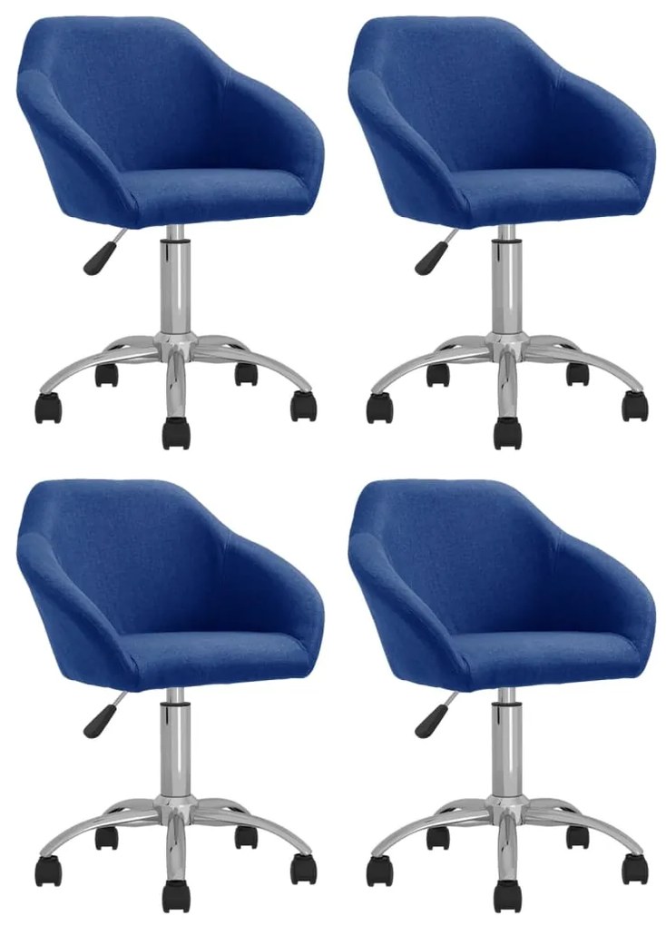 vidaXL Cadeiras de jantar giratórias 4 pcs tecido azul