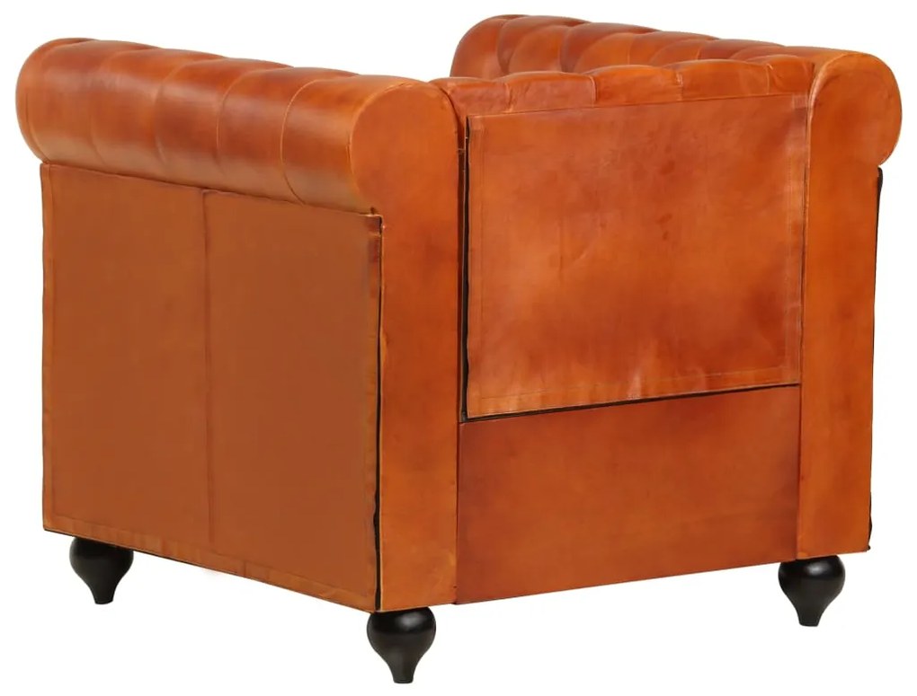 Poltrona chesterfield couro genuíno bronze