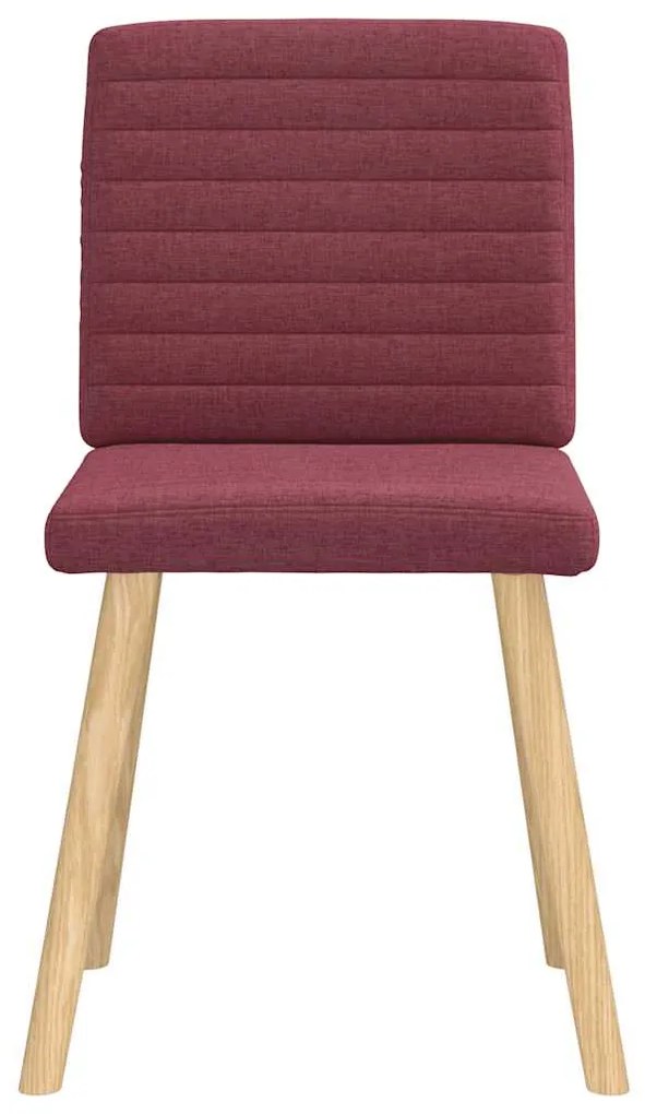 Cadeiras de jantar 4 pcs tecido vermelho tinto