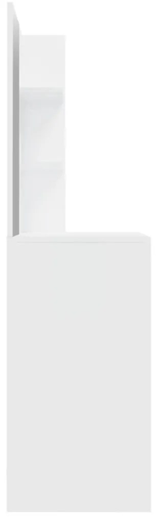 Toucador com espelho 74,5x40x141 cm branco brilhante