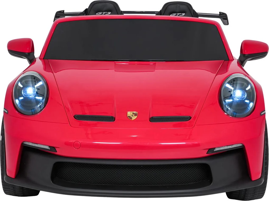 Carro elétrico para Crianças 3 a 9 anos, 24V 4x4 2 lugares Porsche 911 GT 3 MP4 Vermelho