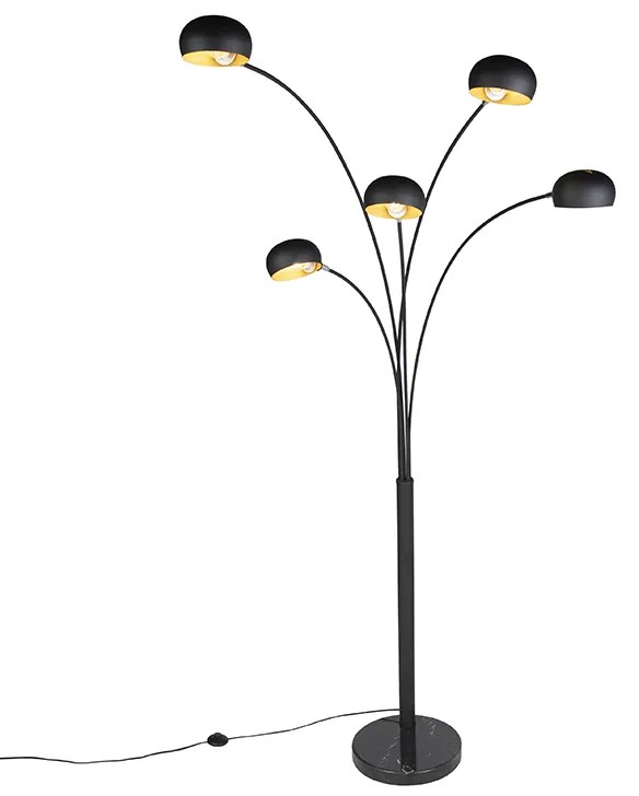 Candeeiro de pé design preto 5 luzes - Sixties Marmo Moderno,Design