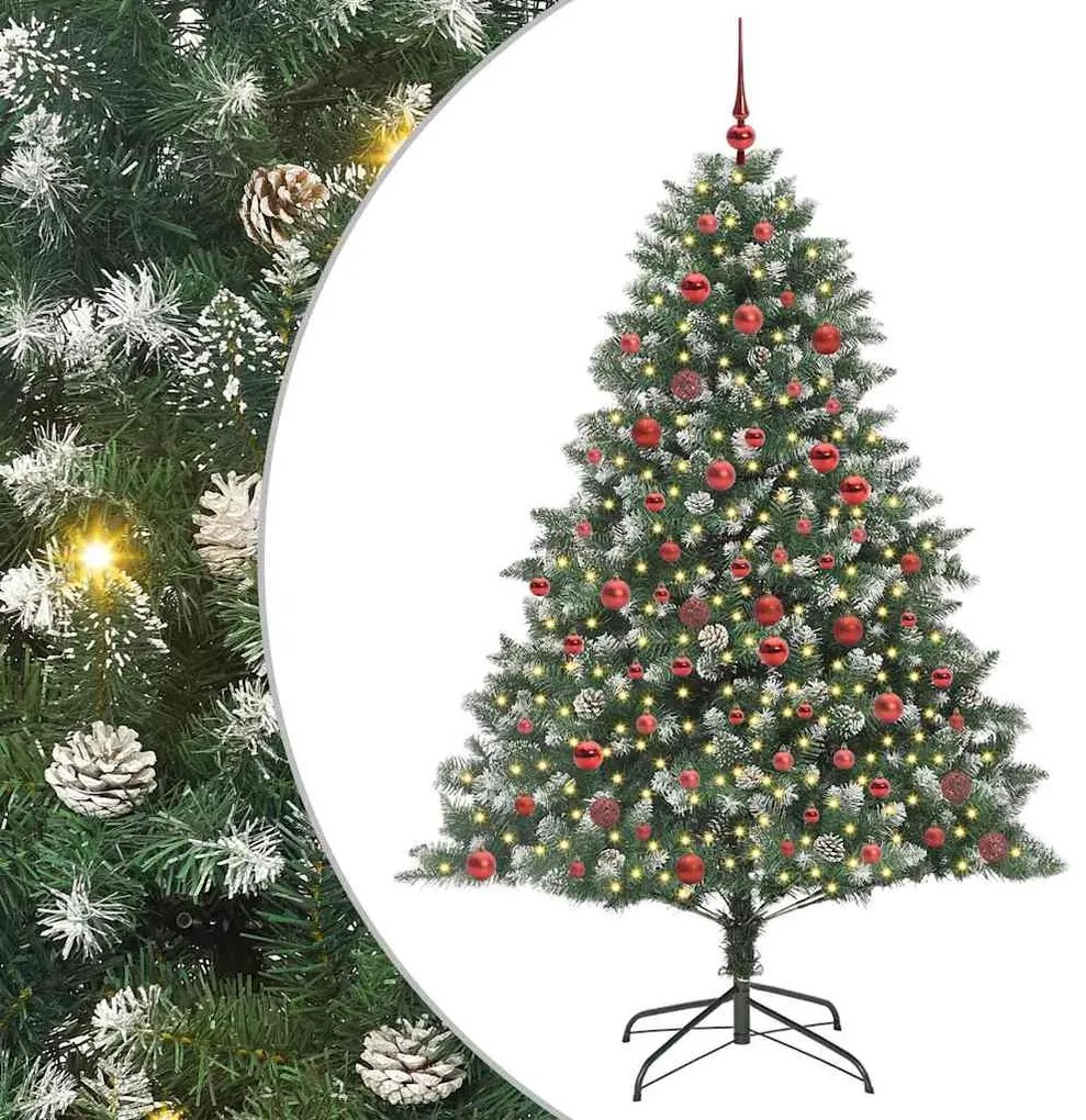 vidaXL Árvore de Natal Artificial Verde 180 cm PVC, Plástico e Aço