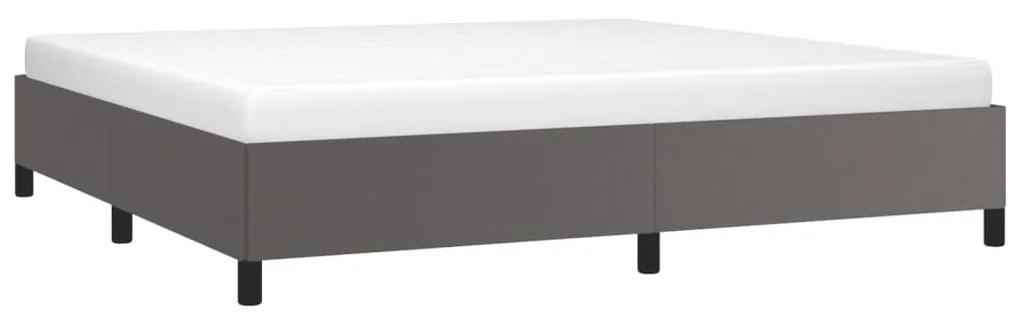 Estrutura de cama 200x200cm couro artificial cinzento