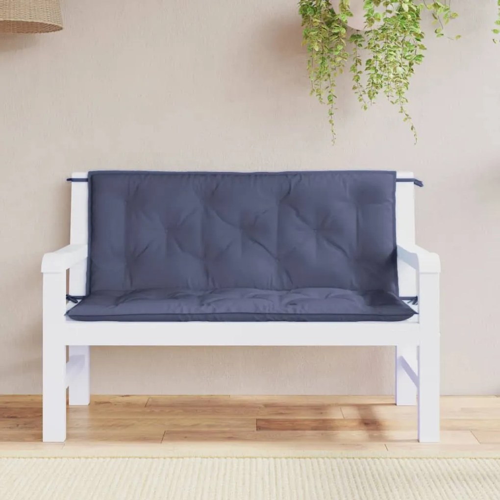 Almofadões banco jardim 2 pcs 120x50x7cm oxford azul-marinho