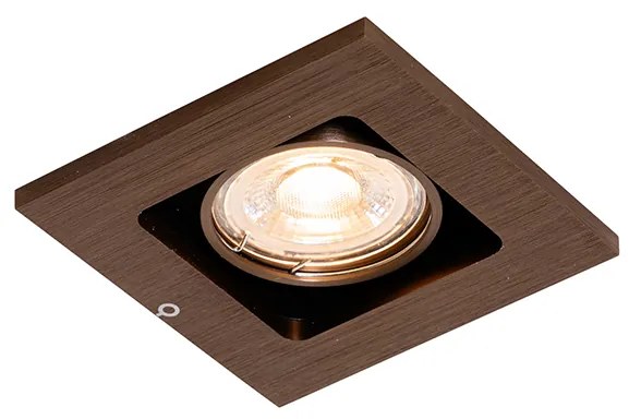 Foco embutido inteligente bronze escuro giratório e inclinável Incl. Wifi GU10 50mm - Qure