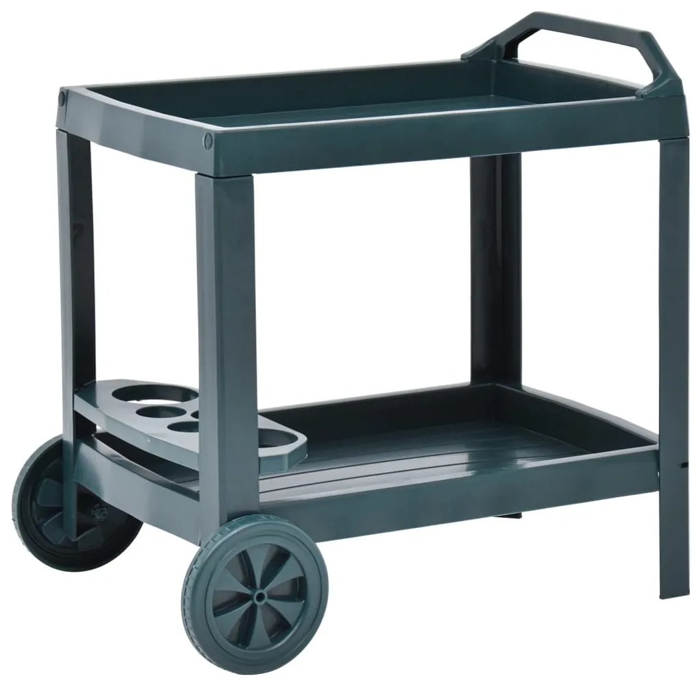 vidaXL Carrinho p/ bebidas 69x53x72 cm plástico verde