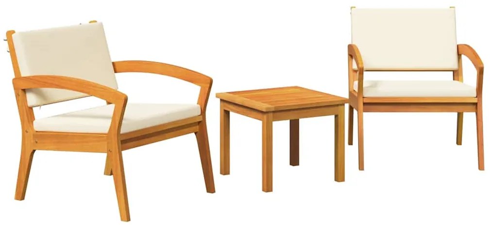Conjunto de Bistro de 3 Peças da com Almofadas - Feito de Madeira de A