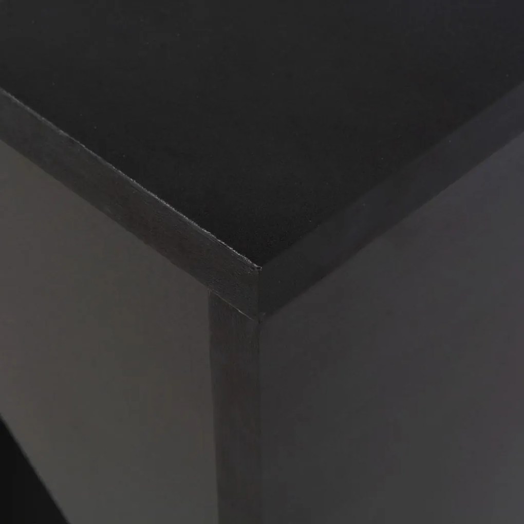 Mesa de bar com prateleira movível preto 138x39x110 cm