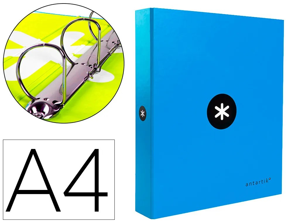 Pasta Antartik Din A4 Forrada 4 Argolas 40 mm Mistos Forrada Cor Azul