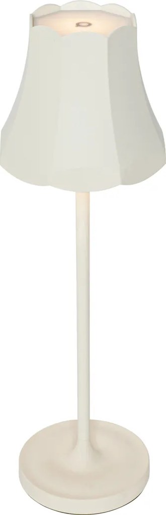 Candeeiro de mesa retro recarregável IP44 branco - Granny
