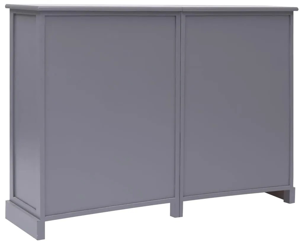 Aparador com 10 gavetas 113x30x79 cm madeira cinzento