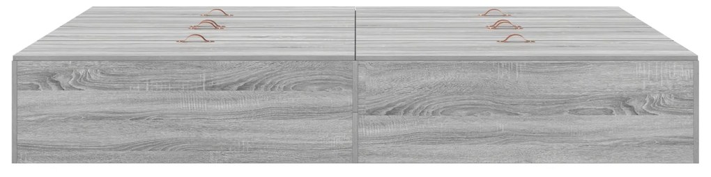 Cama com Armazenamento vidaXL Cinza Sonoma 140x190 cm